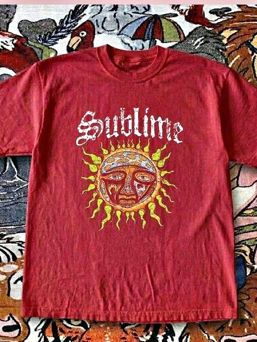 Red Sublime Sun Graphic T-Shirt
